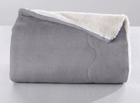 Cobertor Sherpa Queen 235 x 260cm Cinza Cromo Hedrons