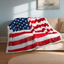Cobertor Sherpa Throw Tirrinia US Flag Patriotic 130 x 150 cm Cobertor Sherpa Throw Tirrinia US Flag Patriotic 130 x 150 cm