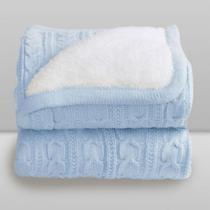Cobertor Sherpam Fio Azul Bebê - Laço Bebê Cobertor Sherpam Fio Azul Bebê - Laço Bebê