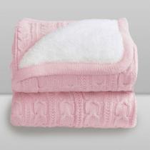 Cobertor Sherpam Fio Rosa Bebê - Laço Bebê