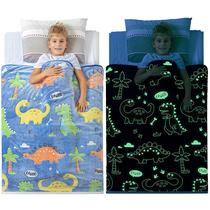 Cobertor Snooze Bliss Glow in The Dark Dinosaur para meninos