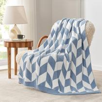 Cobertor Snuggle Sac Blue Chevron Throw 127x152 cm Soft Warm