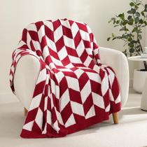 Cobertor Snuggle Sac Red Chevron Throw 127x152 cm Soft Cozy