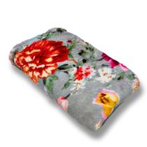 Cobertor Soft Estampa Floral Cor dominante:Cinza Claro