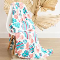 Cobertor Soft Microfibra Solteiro Estampa Coração Azul e Rosa