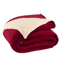 Cobertor Solteiro Canadá 1 Peça Manta Sherpa Vinho - Vilela Enxovais