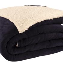 Cobertor Solteiro Canada Mantinha/Sherpa 2 Peças - Azul Marinho Cobertor Solteiro Canada Mantinha/Sherpa 2 Peças - Azul Marinho
