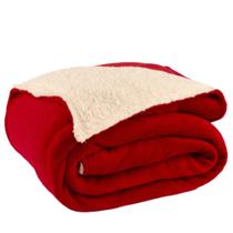 Cobertor Solteiro Canada Mantinha/Sherpa 2 Peças - Vermelho