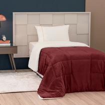 Cobertor SOLTEIRO dupla face sherpa manta fleece matelasse