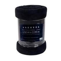 Cobertor Solteiro Fleece Microfibra Liso Andreza Cor Preto