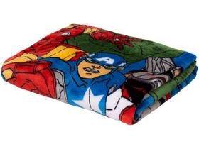 Cobertor Solteiro Jolitex de Microfibra Raschel Plus O Poder dos Vingadores Azul