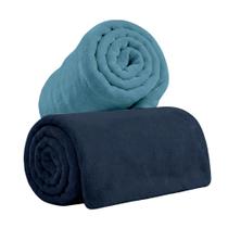 Cobertor Solteiro Manta Microfibra Fleece Hipoalergênico Kit com 2 Cobertor Solteiro Manta Microfibra Fleece Hipoalergênico Kit com 2