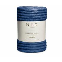 Cobertor Solteiro Neo Mares 150X220 cm Canelado 300g/m² Cor:Azul