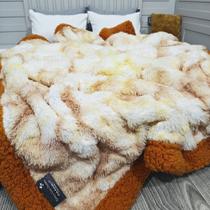 Cobertor Solteiro Pelúcia Com Pele De Carneiro 150x220cm