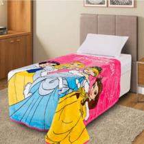 Cobertor Solteiro Princesas Disney 1,50x2,00m Jolitex Raschel Macio, Quentinho e Encantador