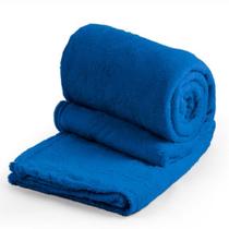 Cobertor Solteiro Soft Liso 1 Peça Azul Royal