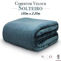 Cobertor Solteiro Velour Premium Manta Microfibra Verde