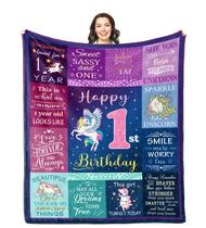 Cobertor Solzien, presente de aniversário para menina de 1 ano, 125x100cm