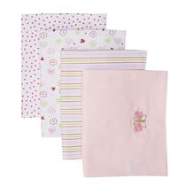 Cobertor Spasilk Receiving Baby 100% algodão, flanela, 30x30", pacote com 4 unidades, rosa Cobertor Spasilk Receiving Baby 100% algodão, flanela, 30x30", pacote com 4 unidades, rosa