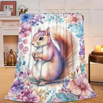 Cobertor Squirrel Fleece Throw Super Soft Warm Cozy 100x125cm