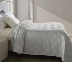 Cobertor Super King 5D Prata Toque de Seda Relevo Lili Katz