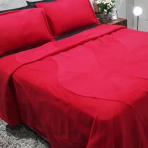 Cobertor Super King Duplo Soft Mais Duas Fronhas Vermelho