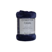 Cobertor Super Soft Microfibra 300 gr/m² Casal Azul Marinho 1,80mx2,20m Sonhare - Sultan