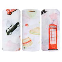 Cobertor Swaddle Baby Baby 100% algodão, pacote com 3 unidades, tão britânico