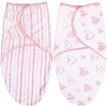 Cobertor Swaddle Blanket Biloban Baby, 0-3 meses, algodão, menina, pacote com 2 unidades