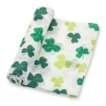 Cobertor Swaddle Blanket LollyBanks Shamrock Print 120x120 cm de algodão Cobertor Swaddle Blanket LollyBanks Shamrock Print 120x120 cm de algodão