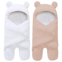 Cobertor Swaddle Blanket Spotted Play Sherpa Baby, pacote com 2 marrom/branco