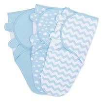 Cobertor Swaddle Comfy Cubs, fácil de ajustar, pacote com 3, 0 a 3 meses