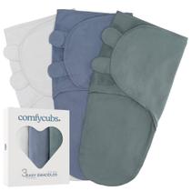 Cobertor Swaddle Comfy Cubs - Pacote com 3 (0 a 3 meses) - Fácil de Ajustar