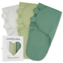 Cobertor Swaddle Comfy Cubs - Pacote com 3 Unidades para Bebês (0-3 Meses)