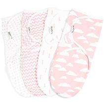 Cobertor Swaddle, Conjunto ajustável de envoltório de acasalamento de bebê bebê de 4, cobertores de envoltório de acasalamento de bebê para meninos e meninas feitos em algodão macio, por produtos BaeBae (3-6 meses)