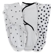 Cobertor Swaddle Ely's & Co. Bebê ajustável de 0 a 3 m, pacote com 3 Cobertor Swaddle Ely's & Co. Bebê ajustável de 0 a 3 m, pacote com 3