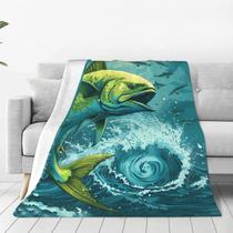 Cobertor Sweetfox Fish Ocean Green Flannel 150x125cm