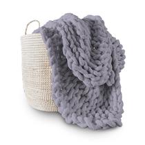 Cobertor Throw Adyrescia Chunky Knit 100% Chenille tricotado à mão Cobertor Throw Adyrescia Chunky Knit 100% Chenille tricotado à mão
