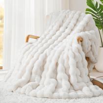 Cobertor Touchat de Pelo Sintético de Coelho 1000GSM Creme Branco Cobertor Touchat de Pelo Sintético de Coelho 1000GSM Creme Branco