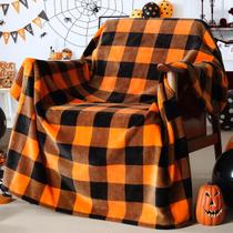 Cobertor Touchat Halloween Fleece Buffalo Plaid 280GSM