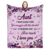 Cobertor TUCVHOX Aunt Gifts roxo 40x50cm de flanela macia Cobertor TUCVHOX Aunt Gifts roxo 40x50cm de flanela macia