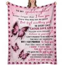 Cobertor UHANKRU Goddaughter Pink Butterfly 150x125 cm