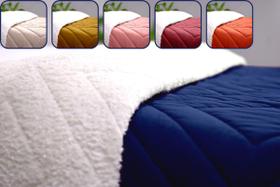 Cobertor ultra queem coberdrom de pele carneiro sintetico quente cor marinho