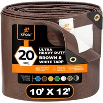 Cobertor Ultra Resistente Xpose Safety 20 Mil, 10x12 pies, Marrón/Blanco