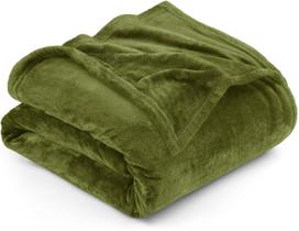 Cobertor Utopia Bedding Fleece Queen Size Olive 300GSM Soft