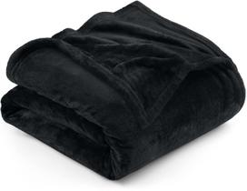 Cobertor Utopia Bedding Fleece, tamanho completo, preto, 300 g/m2, macio Cobertor Utopia Bedding Fleece, tamanho completo, preto, 300 g/m2, macio