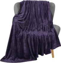 Cobertor Utopia Bedding Fleece Throw Purple 300GSM de microfibra