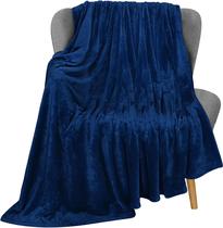 Cobertor Utopia Bedding Fleece Throw Size Navy 300GSM 130x150cm Cobertor Utopia Bedding Fleece Throw Size Navy 300GSM 130x150cm
