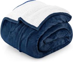 Cobertor Utopia Bedding Sherpa California King Navy 240x220cm