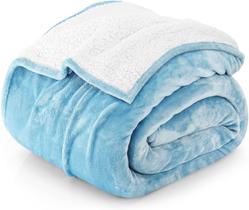 Cobertor Utopia Bedding Sherpa California King Washed Blue Cobertor Utopia Bedding Sherpa California King Washed Blue
